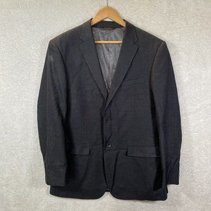 Caravelli Blazer Men's 40R Grey Suit Jacket Summer Blend Oxford Italy‎ Preppy